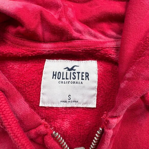 Hollister Hoodie Womens‎ S Pink Tie-Dye Jacket Zip-Up Sweatshirt Pockets Boho - Picture 2 of 12